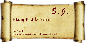 Stumpf Jácint névjegykártya